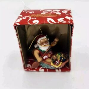 NEW 2002 Hawaiian Island Heritage Santa Christmas Ornament Hand Painted Canoeing